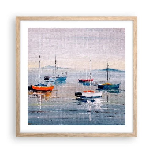 Een poster in een licht eiken lijst - Een welverdiende rust - 50x50 cm