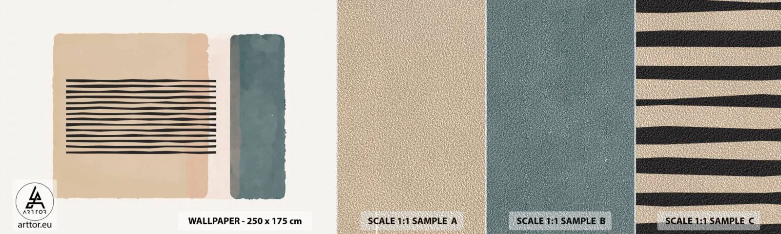 Fotobehang Monster Premium Sand - Alles is oke - Abstractie, Grafisch, Minimalisme - 100x30 cm