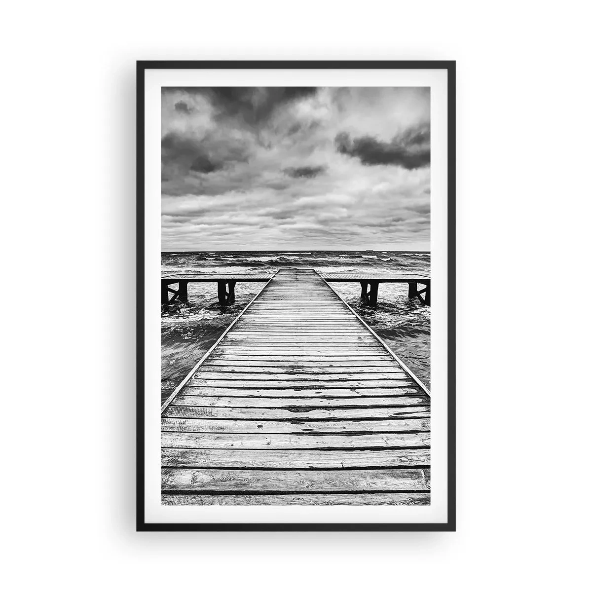 Poster in een zwarte lijst - Ik wacht tot de wind wegjaagt... - 61x91 cm