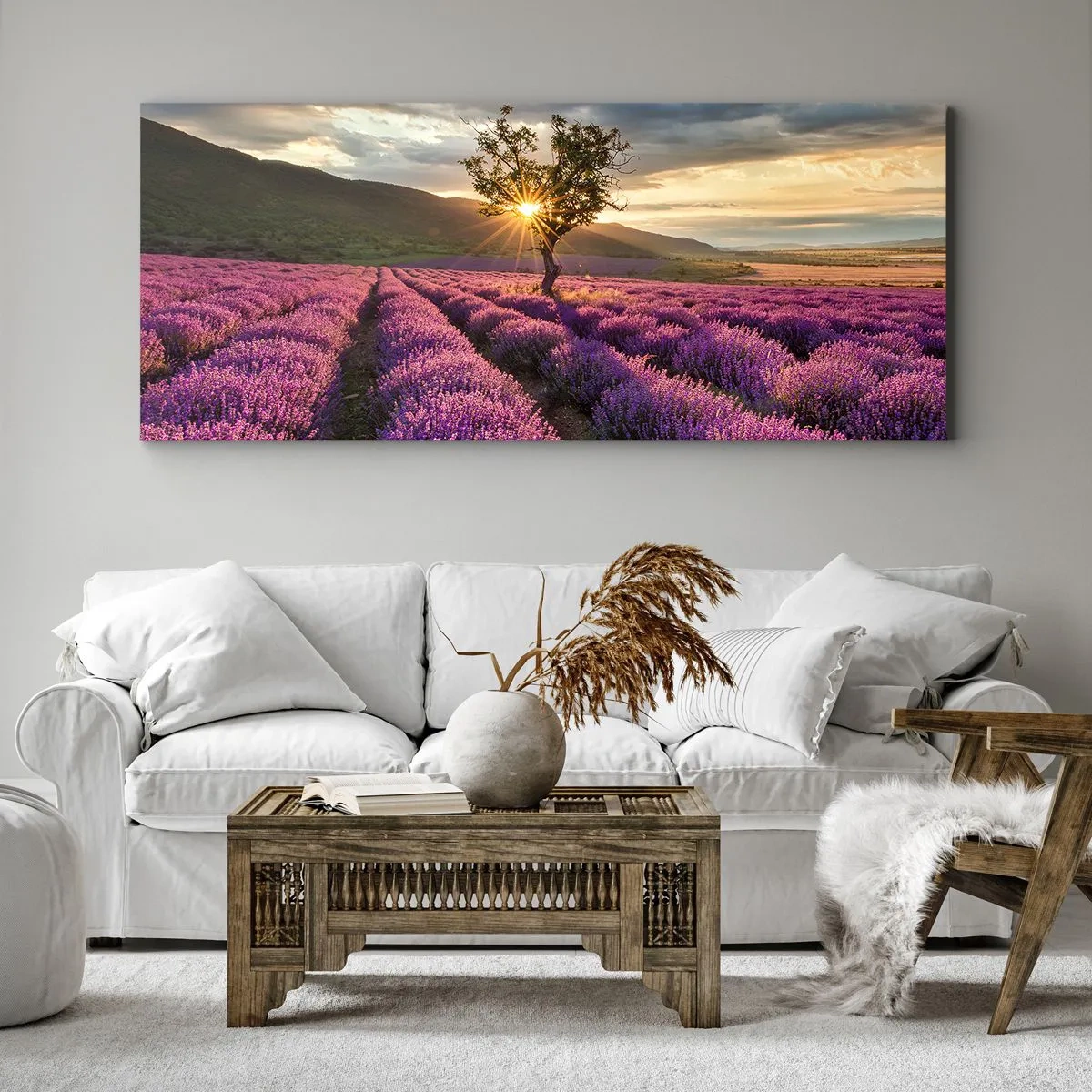 Schilderen op canvas - Lila gekleurd aroma - 100x40 cm