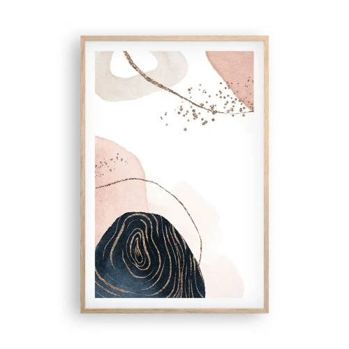 Een poster in een licht eiken lijst - Alles vloeit - 61x91 cm