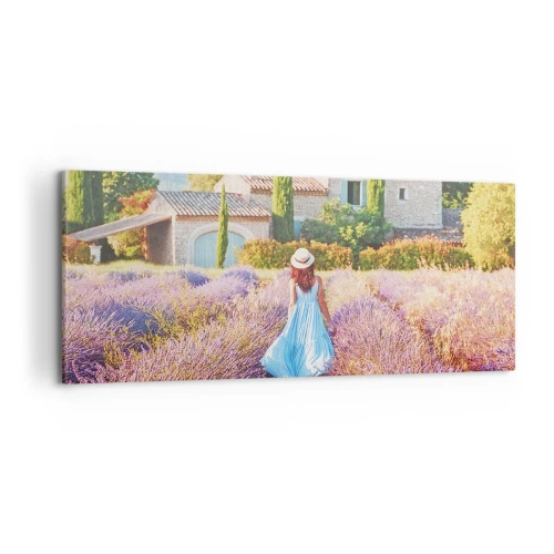 Schilderen op canvas - Lavendel meisje - 100x40 cm