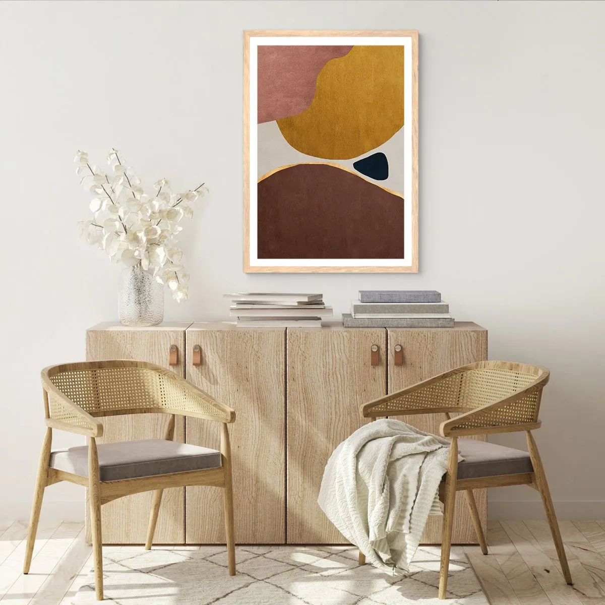 Een poster in een licht eiken lijst - Abstractie – een plek in de ruimte - 50x70 cm