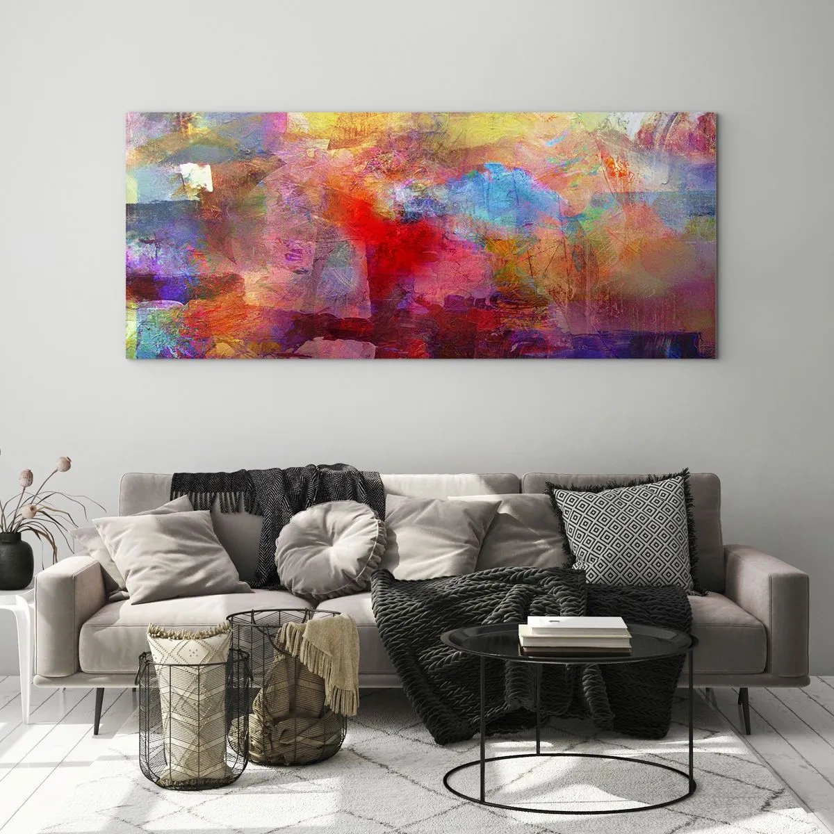 Schilderen op glas - Kijk in de regenboog - 160x50 cm