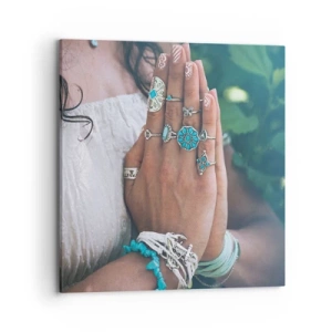 Schilderen op canvas - Welkom in het centrum van het zijn - 70x70 cm