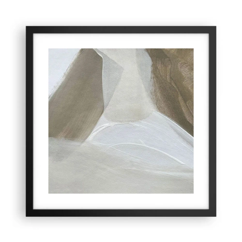 Poster in een zwarte lijst - Een golf van wit - 40x40 cm