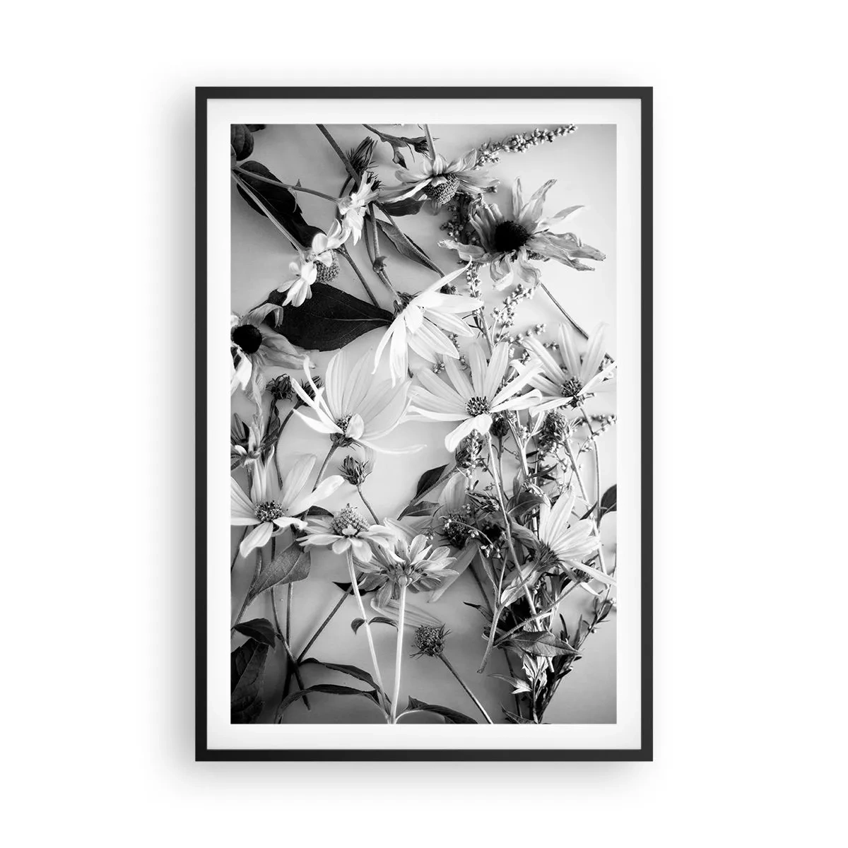Poster in een zwarte lijst - Niet-boeket bloemen - 61x91 cm