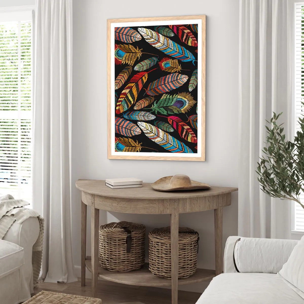 Een poster in een licht eiken lijst - Het vogelcarnaval - 30x40 cm