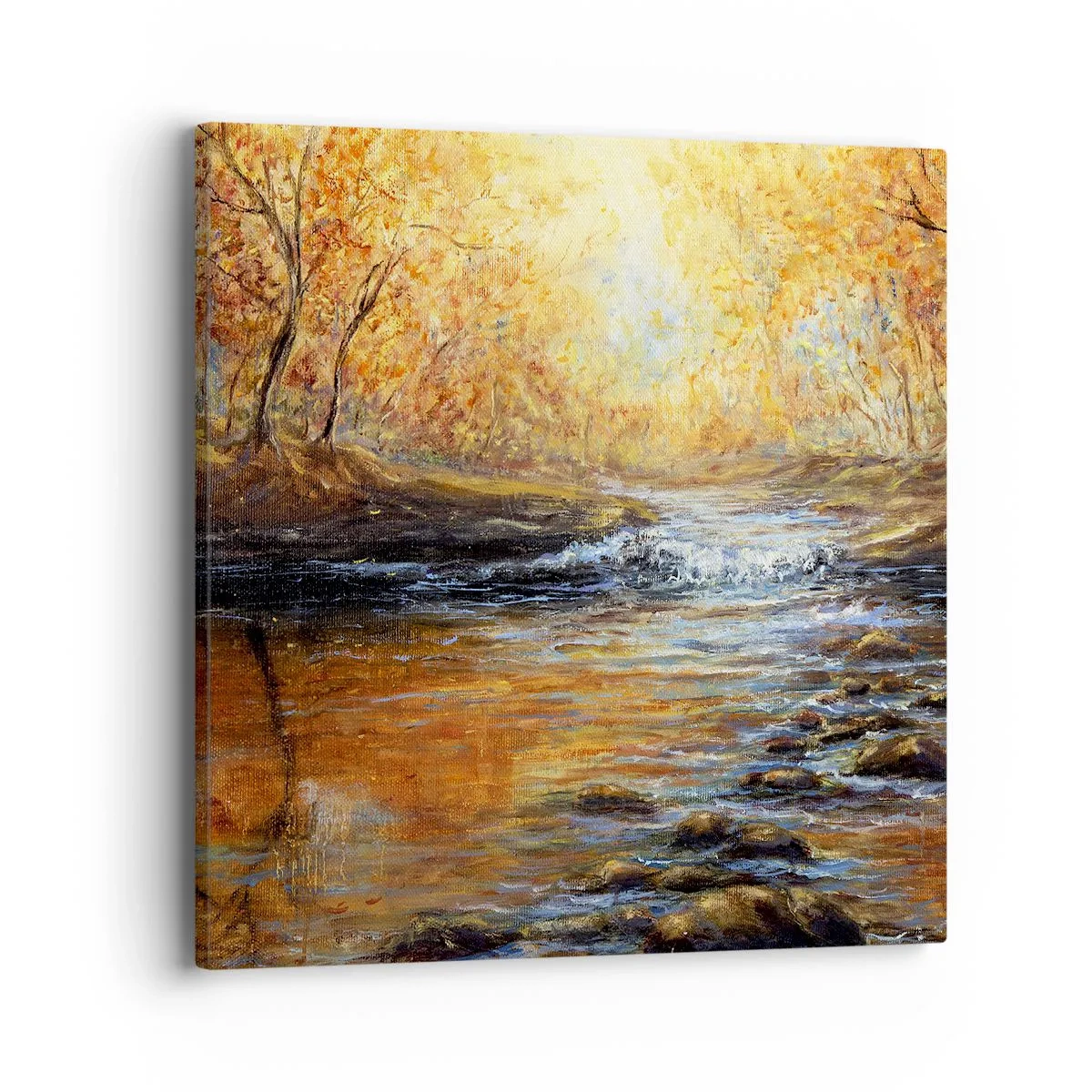 Schilderen op canvas - De gouden stroom - 40x40 cm