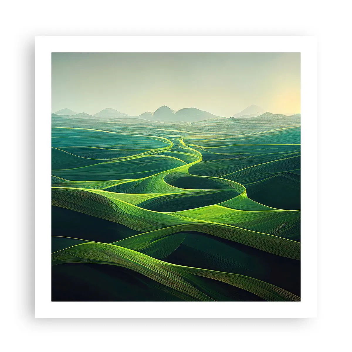 Poster - In de groene dalen - 60x60 cm