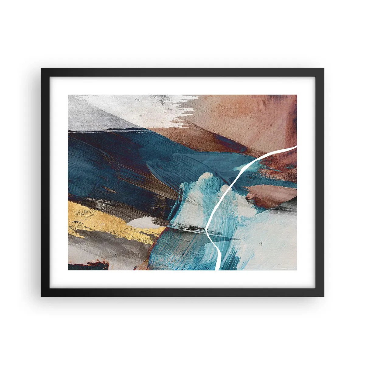 Poster in een zwarte lijst - Met panache en energie - 50x40 cm