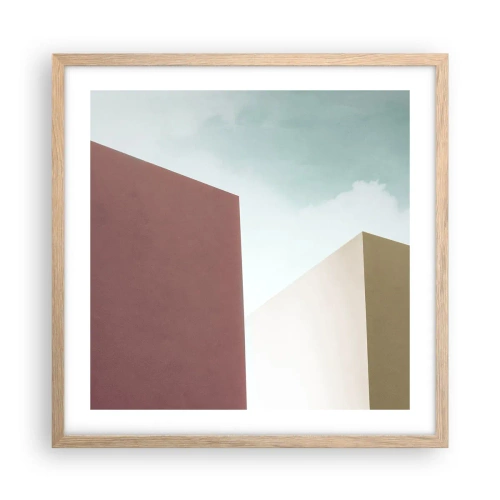 Een poster in een licht eiken lijst - De geometrie van een zonnige zomer - 50x50 cm