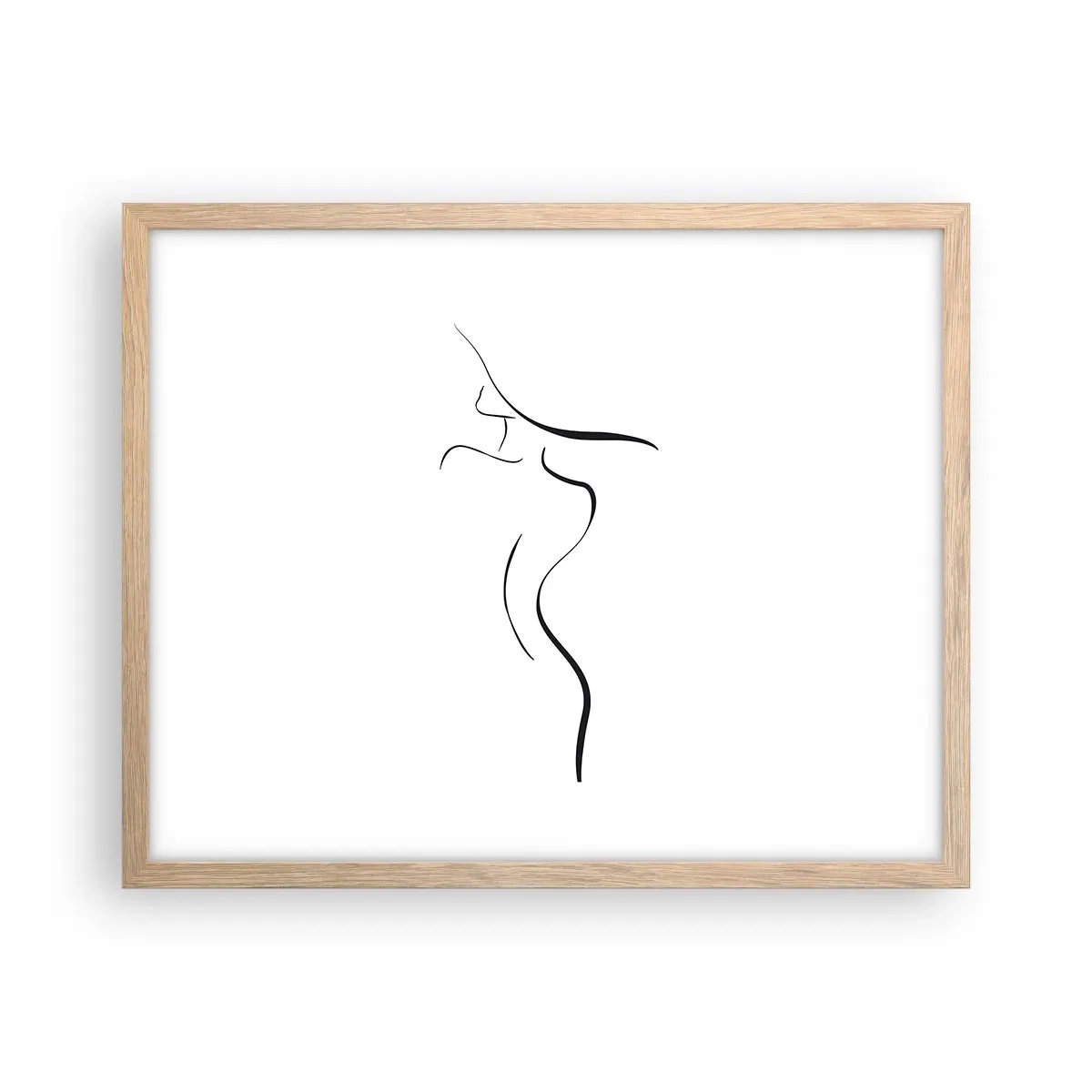 Een poster in een licht eiken lijst - Ongrijpbaar als een golf - 50x40 cm