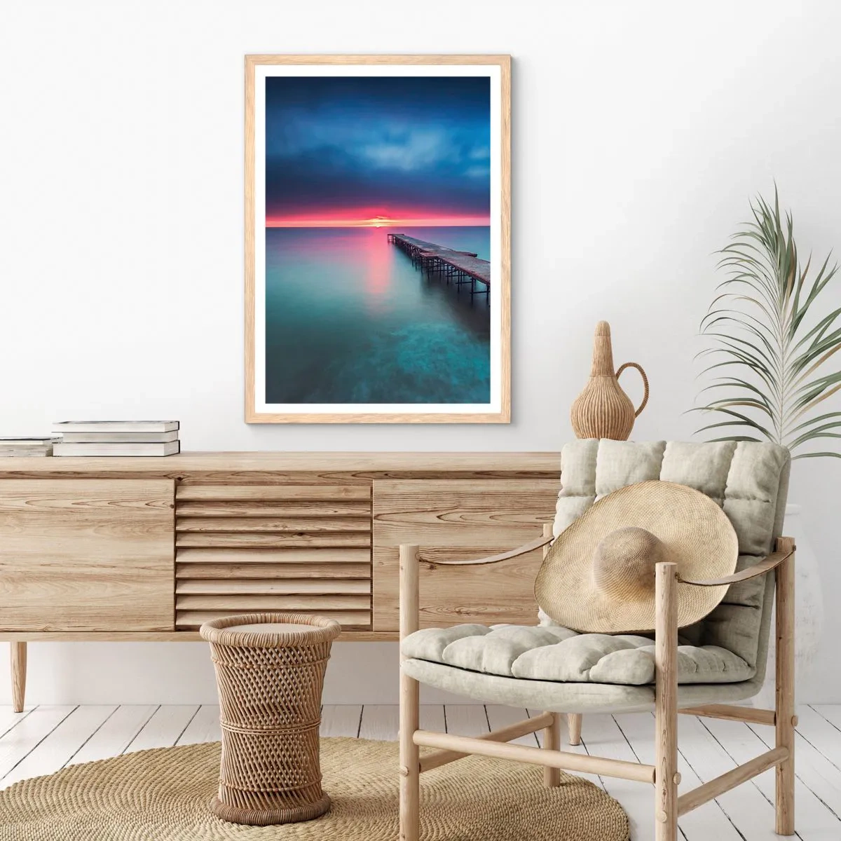 Een poster in een licht eiken lijst - Tussen hemel en aarde - 70x100 cm