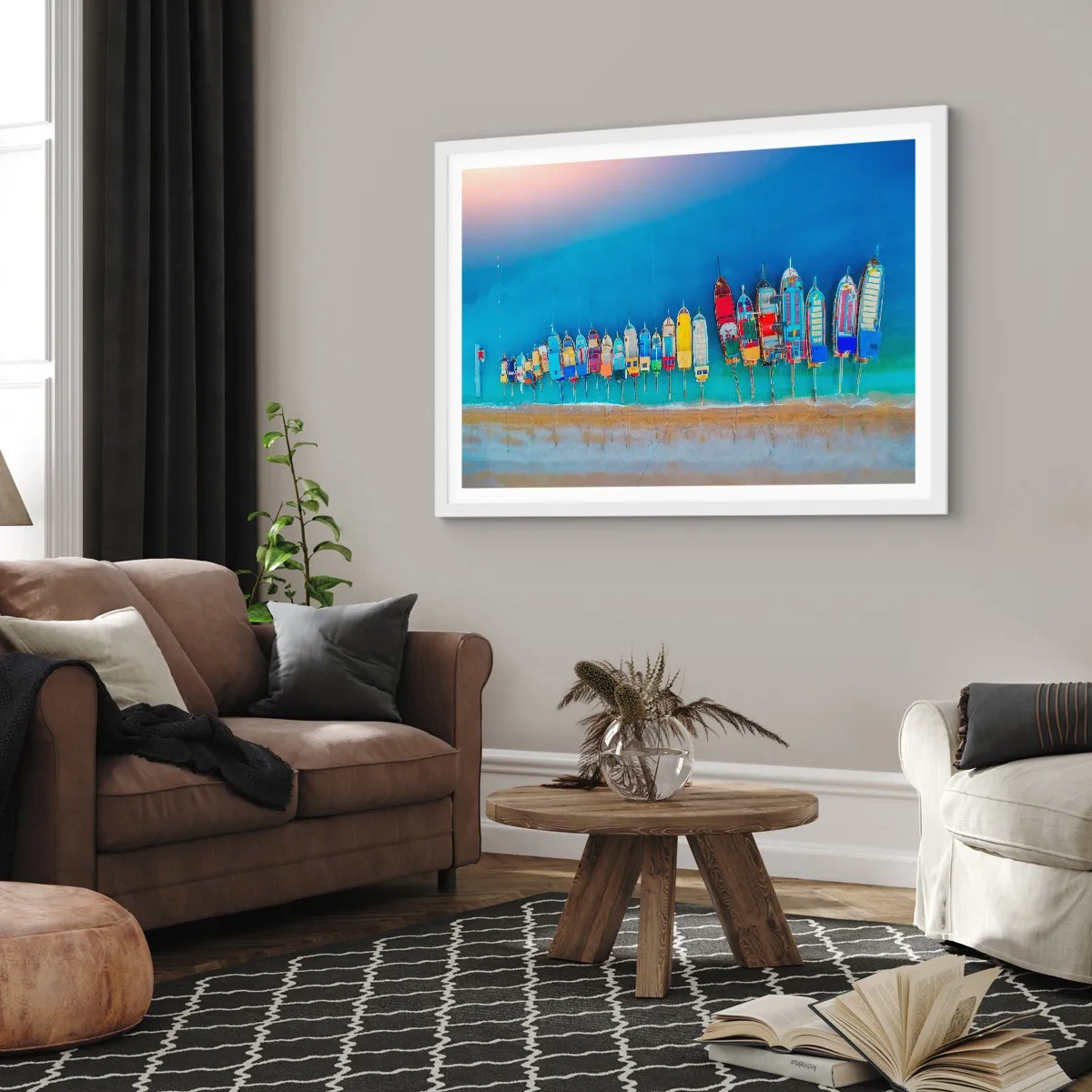 Poster in een witte lijst - Vanuit vogelperspectief - 70x50 cm