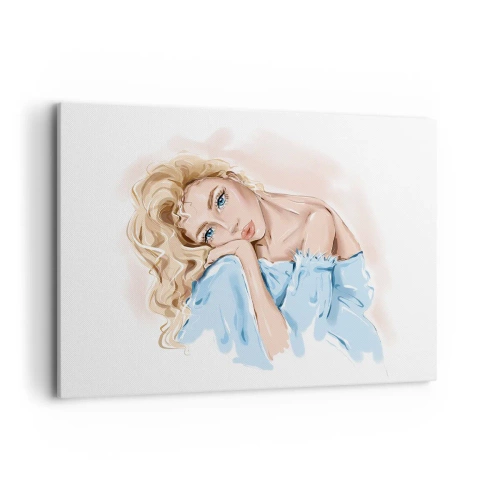 Schilderen op canvas - Dromerig in het blauw - 100x70 cm