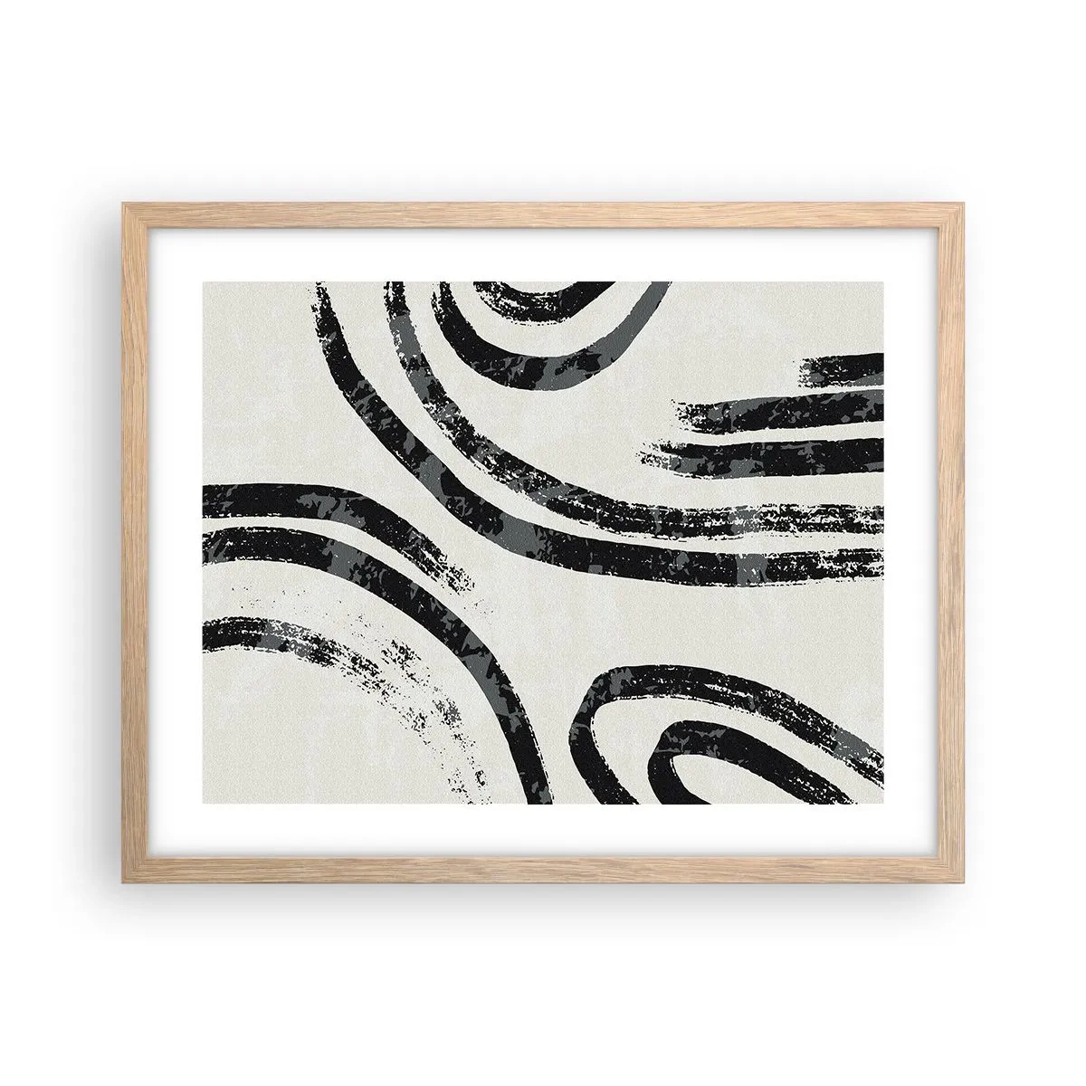 Een poster in een licht eiken lijst - Half gestopt - 50x40 cm