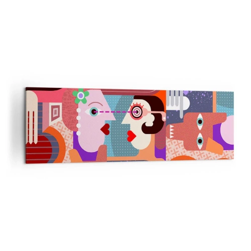 Schilderen op canvas - Oog in oog - 160x50 cm