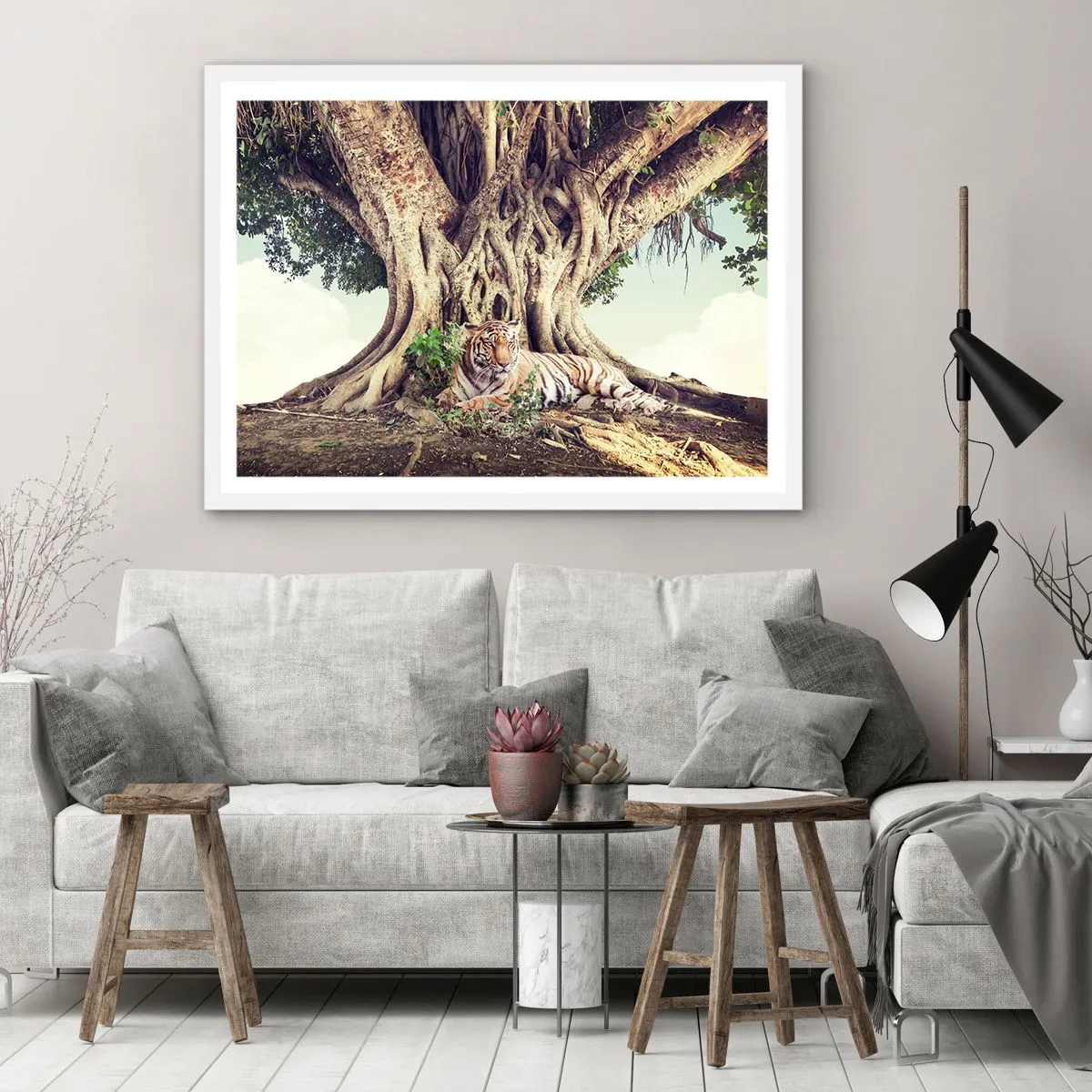 Poster in een witte lijst - Uitzicht vanuit het boek Genesis - 100x70 cm