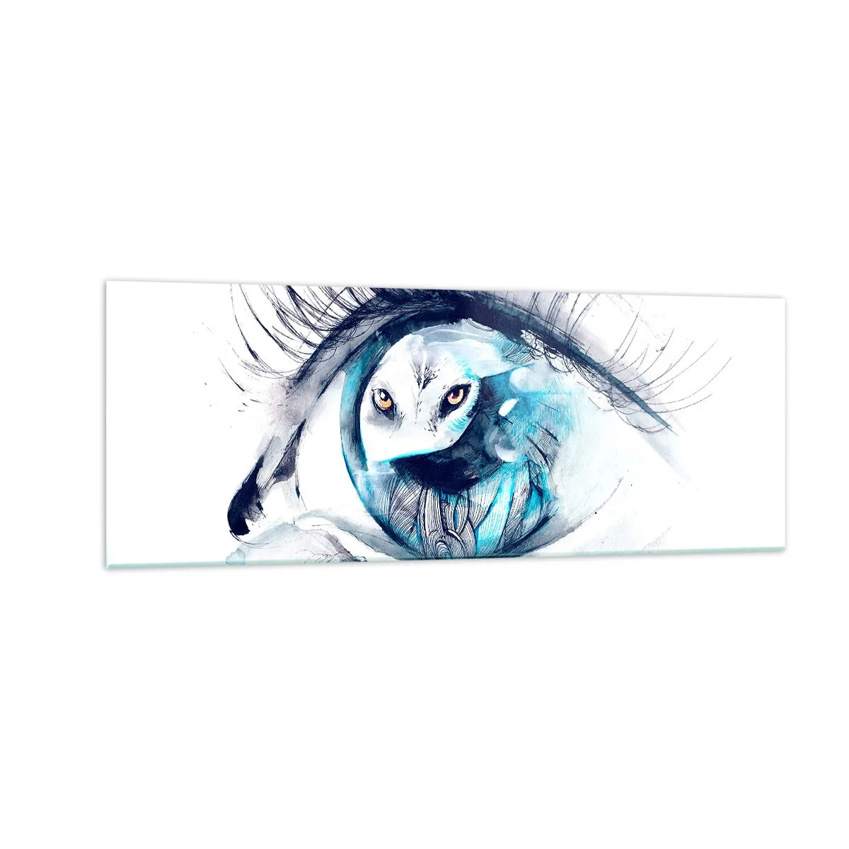 Schilderen op glas - Oog in oog met wildheid - 140x50 cm
