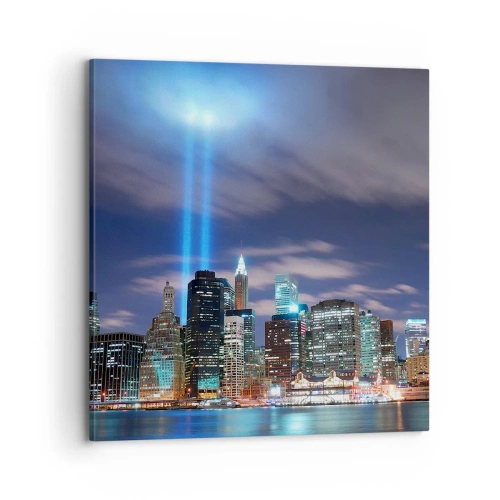 Schilderen op canvas - De hemel met het licht bereiken - 70x70 cm