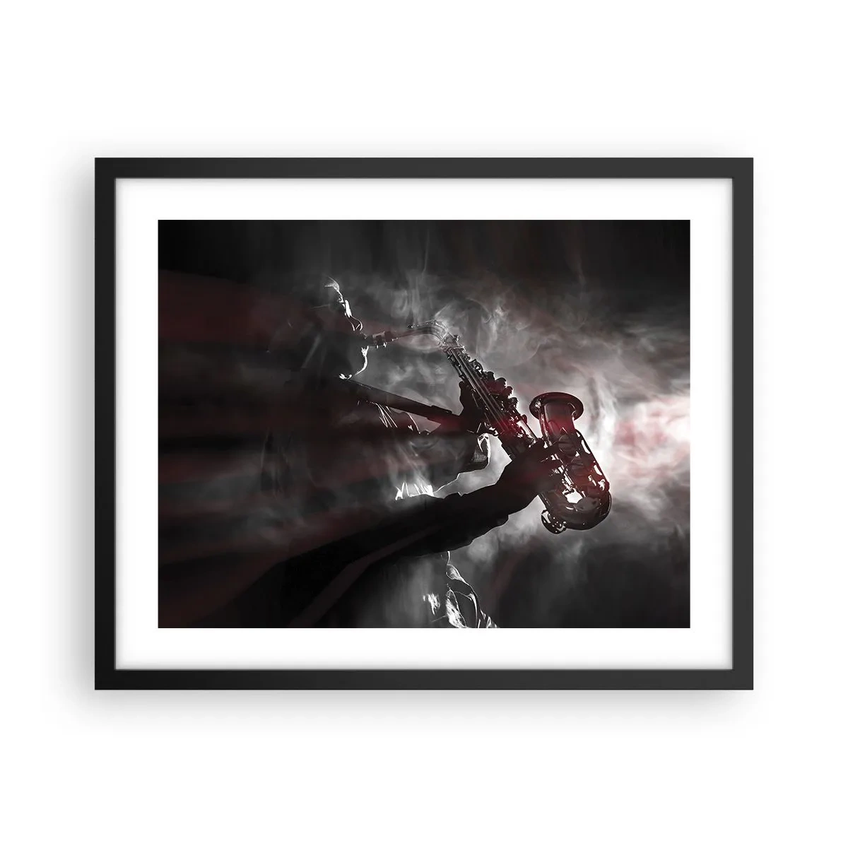 Poster in een zwarte lijst - In de dampen van jazz - 50x40 cm