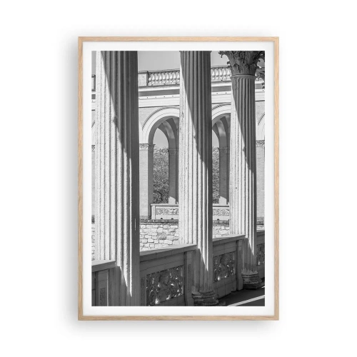 Een poster in een licht eiken lijst - Zonnige arcade - 70x100 cm