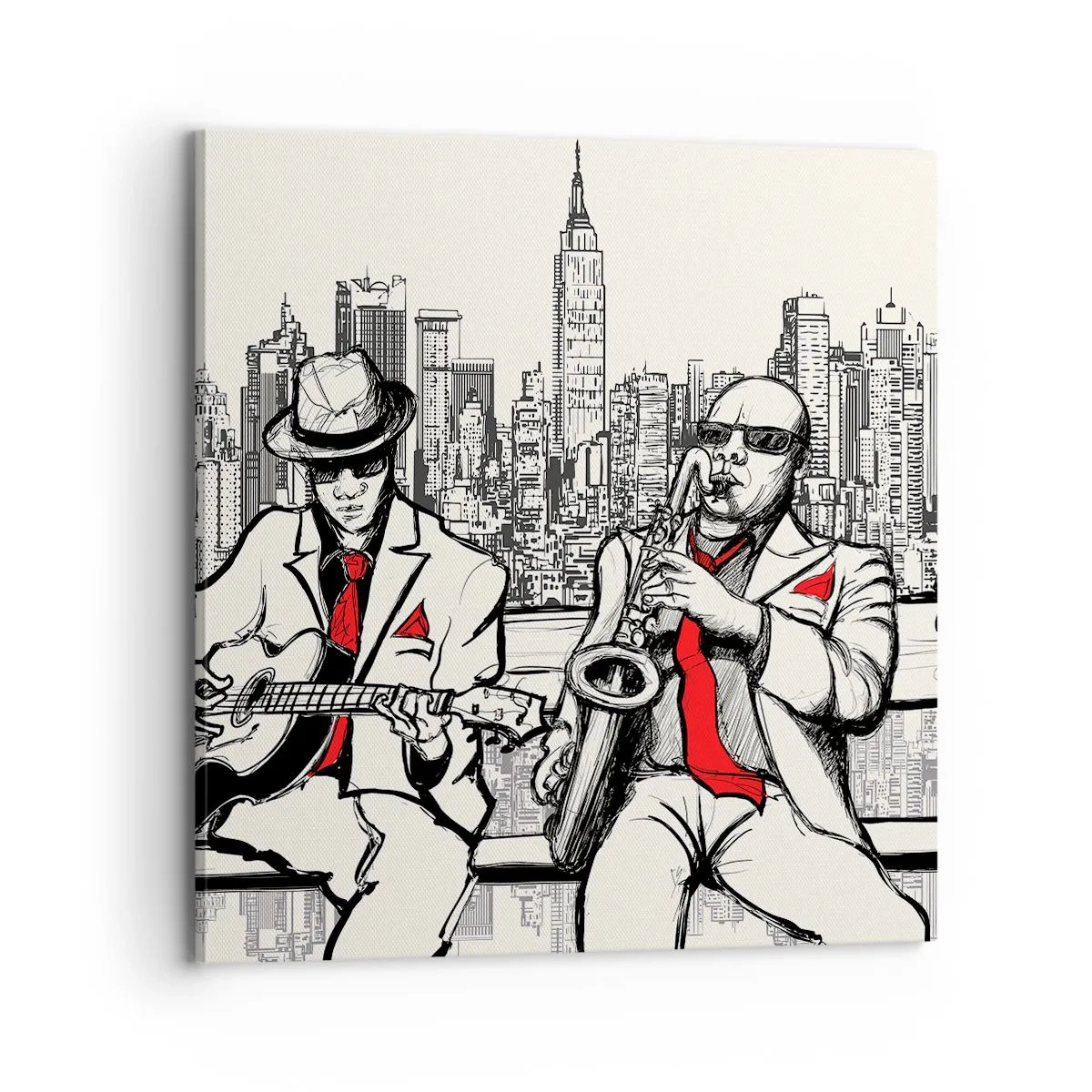 Schilderen op canvas - Improvisatie van New York - 70x70 cm