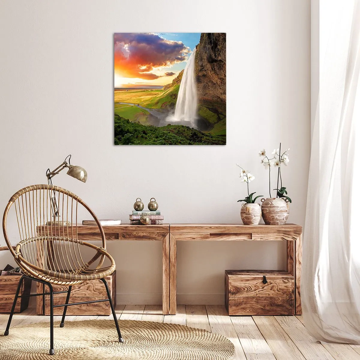Schilderen op canvas - De volheid van de IJslandse zomer - 60x60 cm