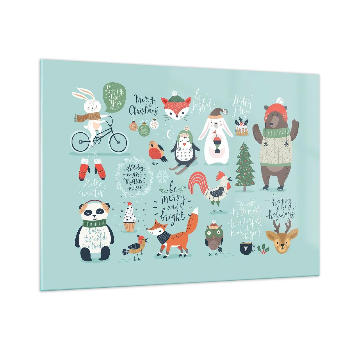 Schilderen op glas - Moge het altijd kerst zijn! - 100x70 cm