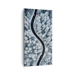 Schilderen op canvas - Door het winterbos - 65x120 cm