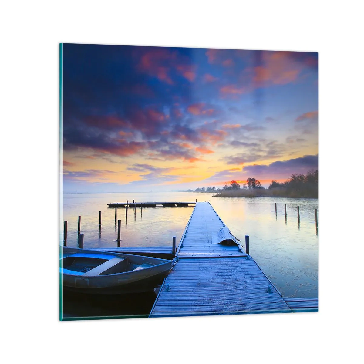 Schilderen op glas - Violet-gouden kalmte - 60x60 cm