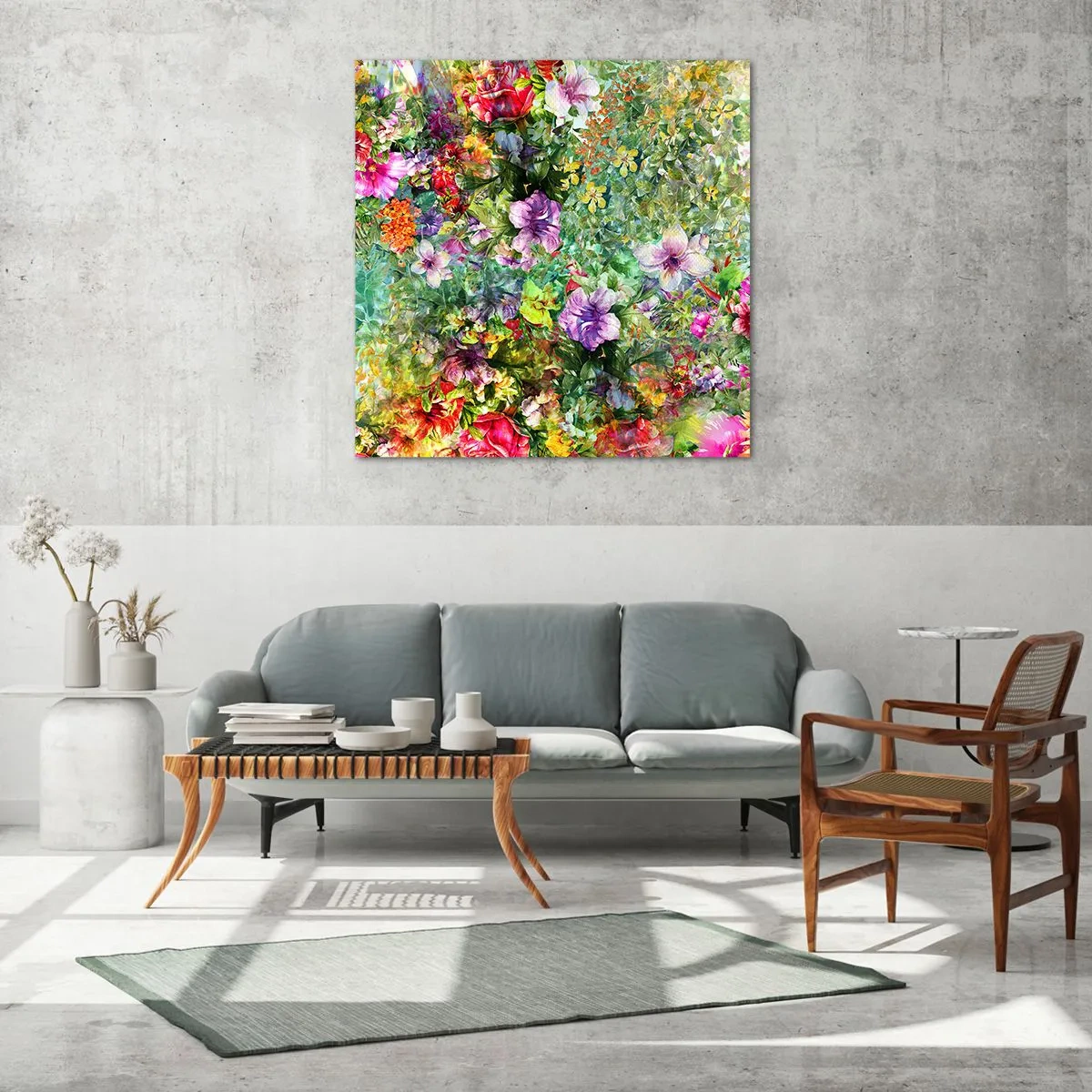 Schilderen op glas - In bloemen voor verderf - 30x30 cm