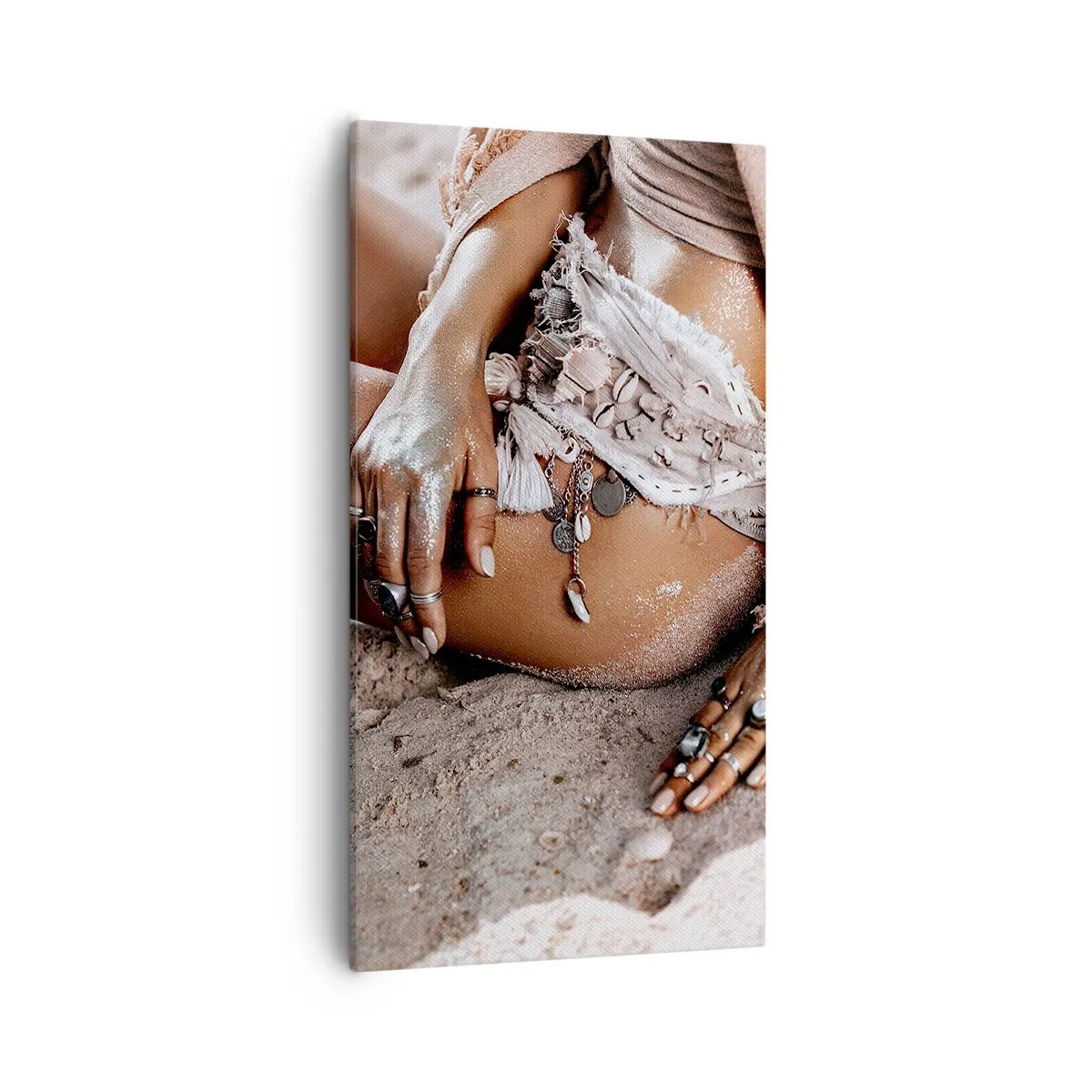 Schilderen op canvas - Door de golven gegooid? - 55x100 cm