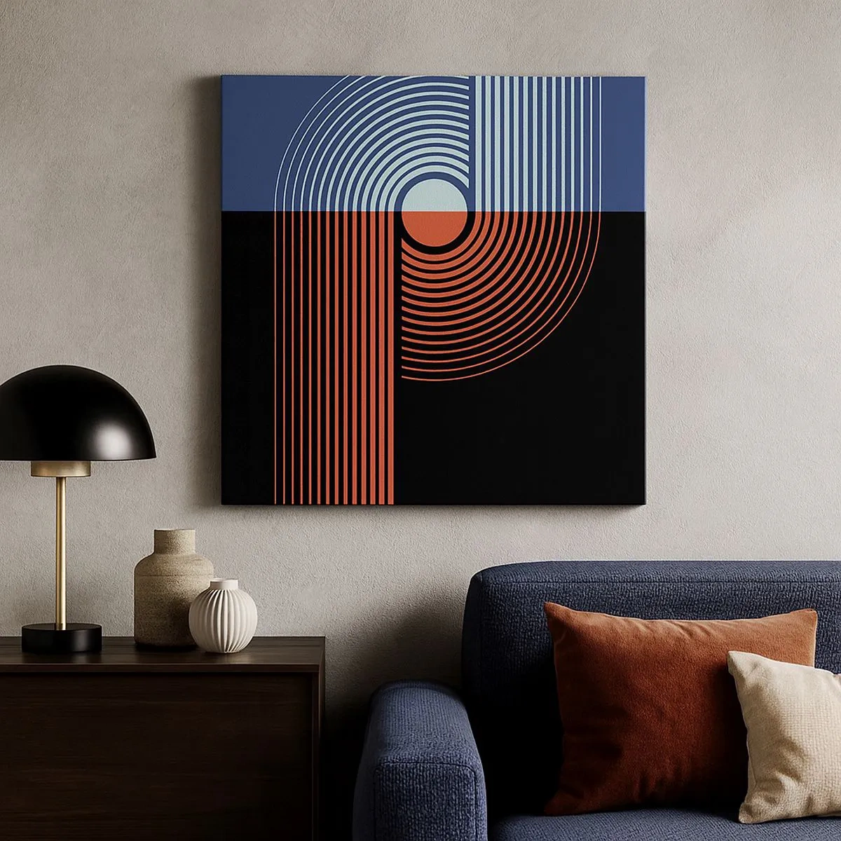 Schilderen op canvas - In een geometrische omhelzing - 30x30 cm