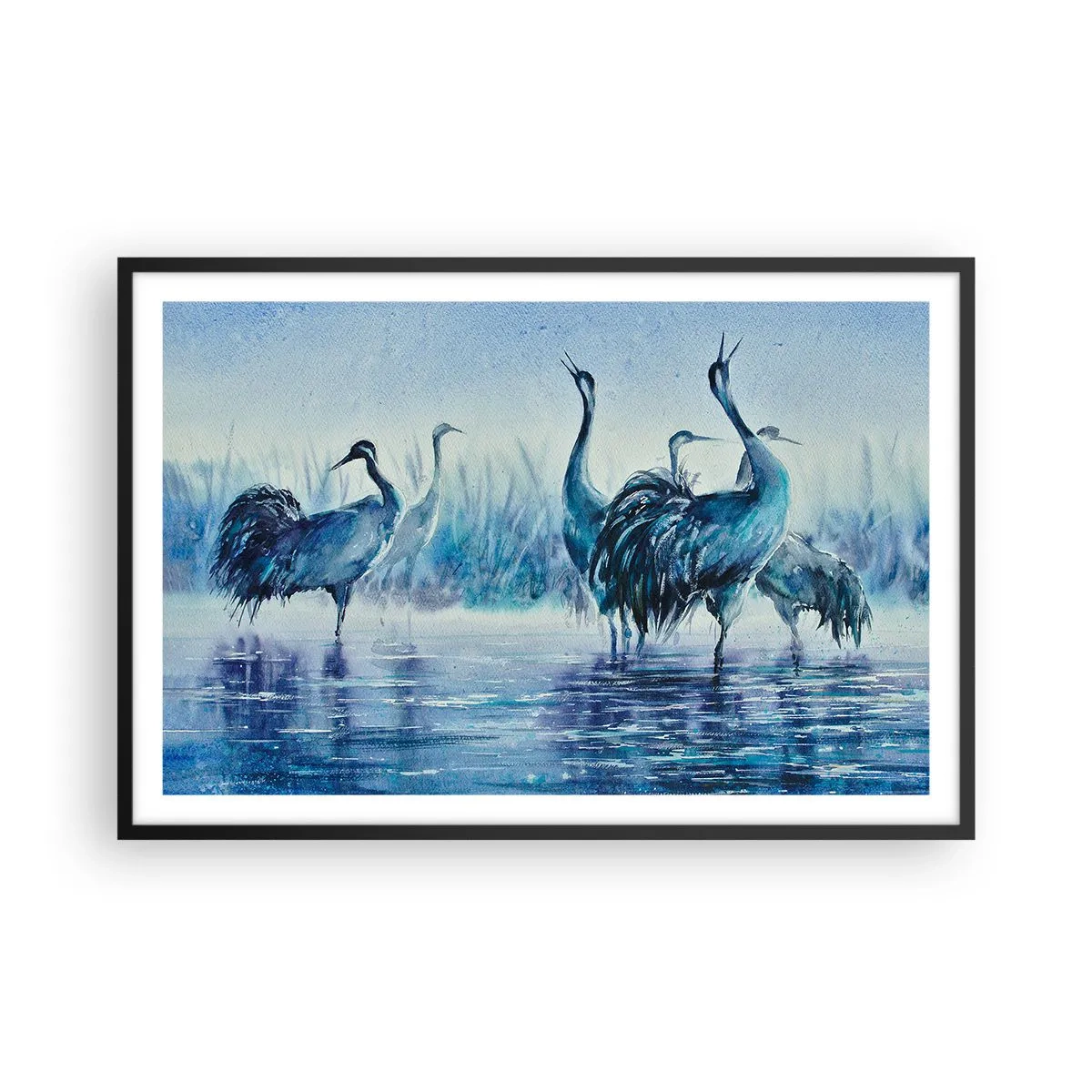 Poster in een zwarte lijst - Ochtendvergadering - 91x61 cm