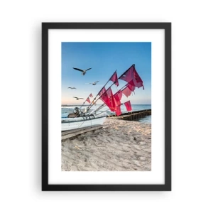 Poster in een zwarte lijst - Een welverdiende rust - 30x40 cm