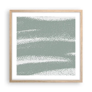 Een poster in een licht eiken lijst - Abstractie in een winterklimaat - 50x50 cm