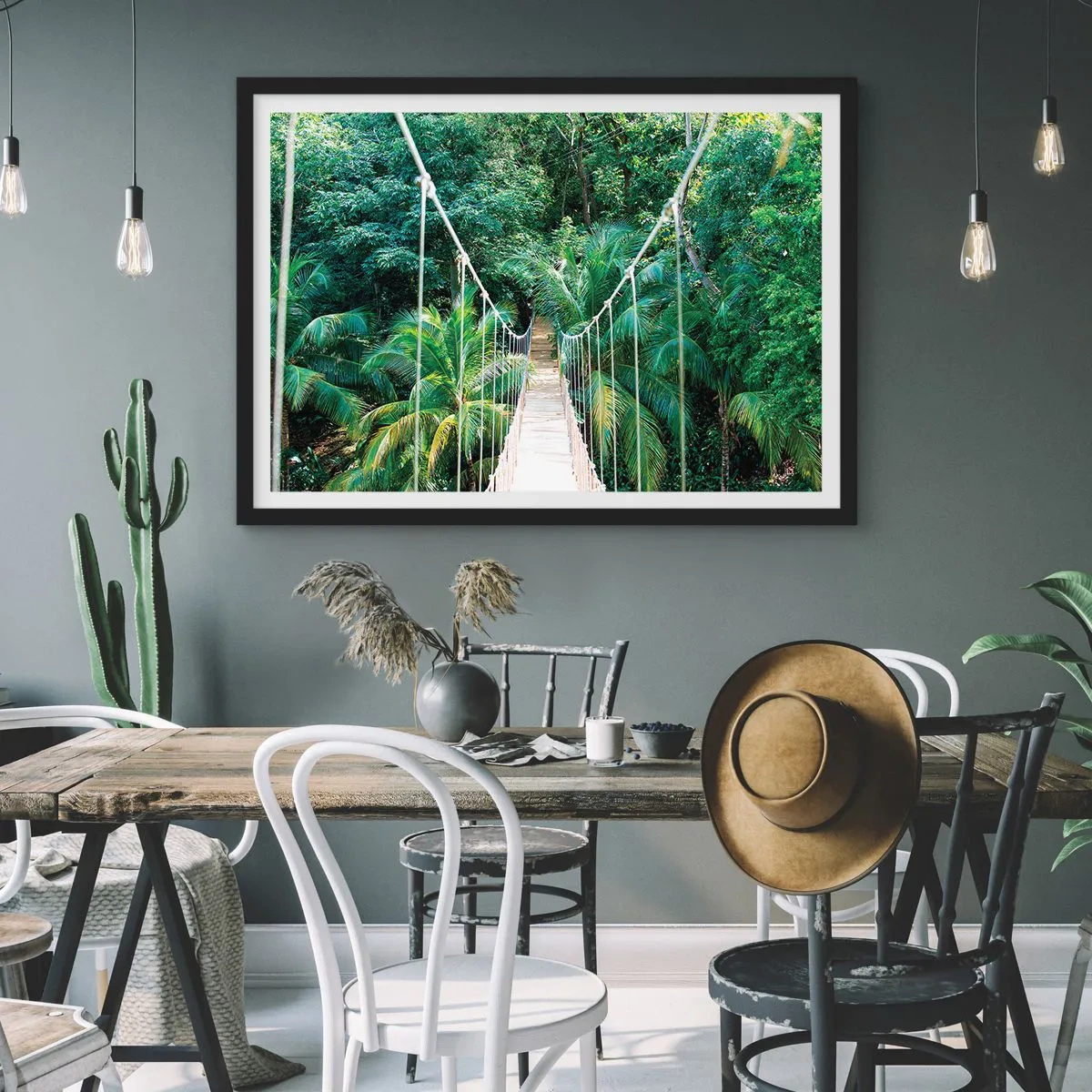 Poster in een zwarte lijst - Welkom in de jungle! - 50x40 cm