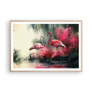 Een poster in een licht eiken lijst - Een les in natuurlijke gratie - 100x70 cm
