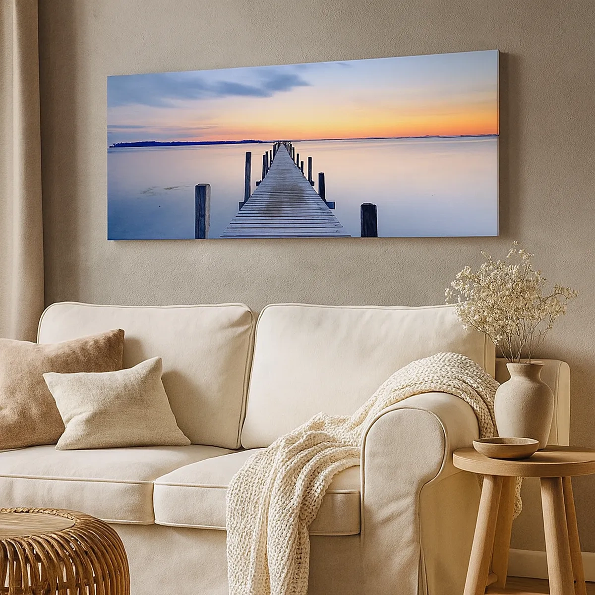 Schilderen op canvas - De rust van een serene schemering - 30x30 cm