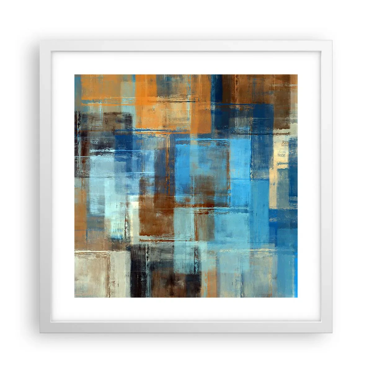 Poster in een witte lijst - Door de blauwe sluier - 40x40 cm