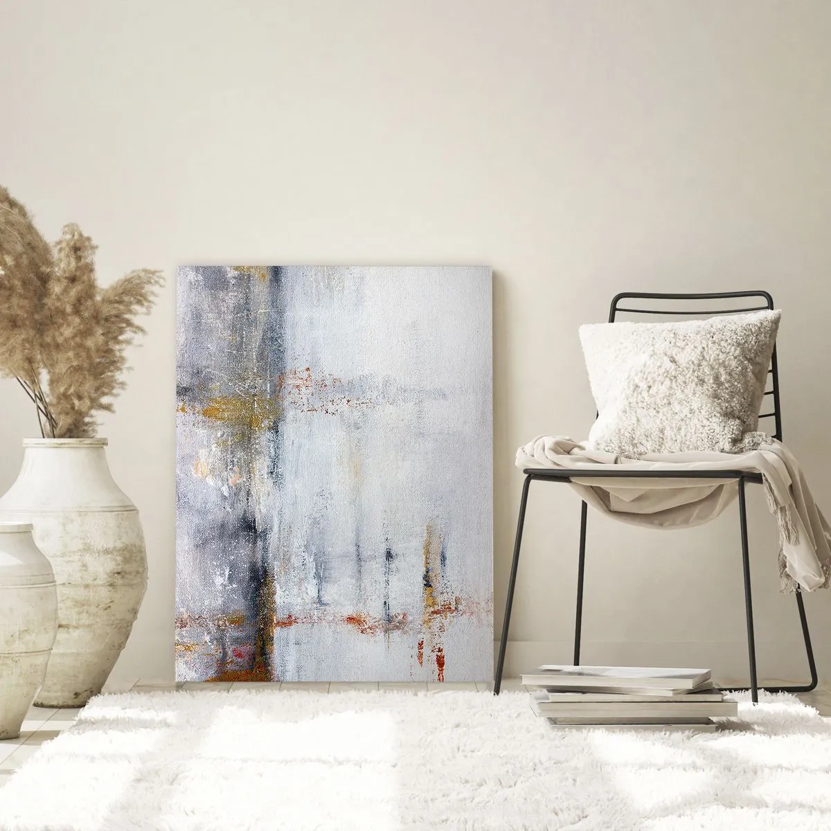 Schilderen op glas - Achter de luchtgordijn - 80x120 cm