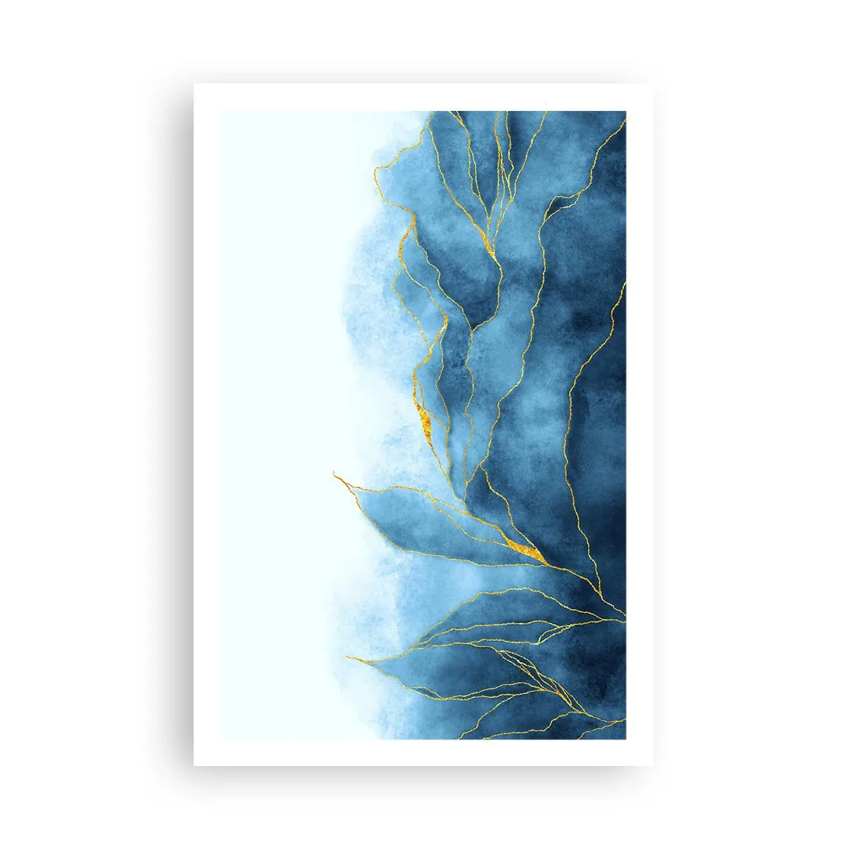 Poster - Blauw in goud - 61x91 cm