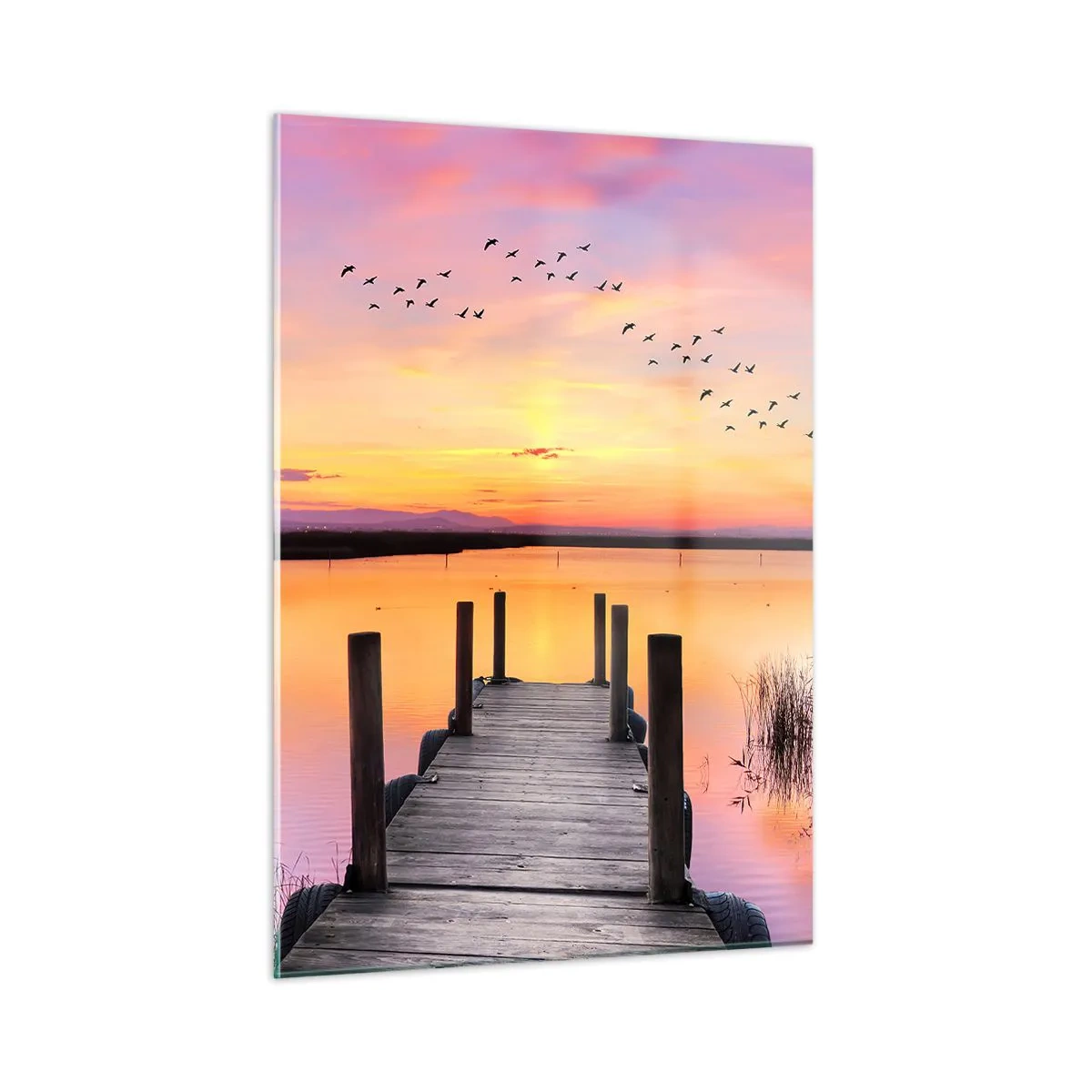 Schilderen op glas - Violet stille dageraad - 50x70 cm