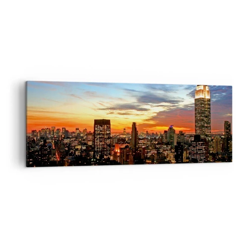 Schilderen op canvas - Een stralende Amerikaanse nacht - 140x50 cm