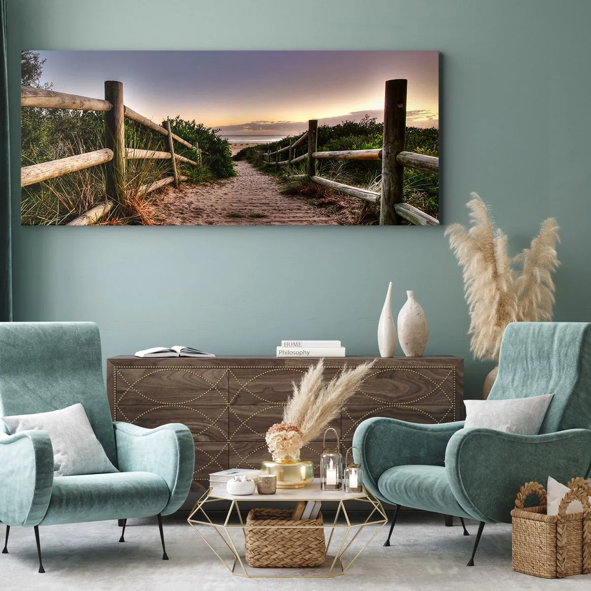 Schilderen op canvas - Het doel is al zichtbaar - 160x50 cm
