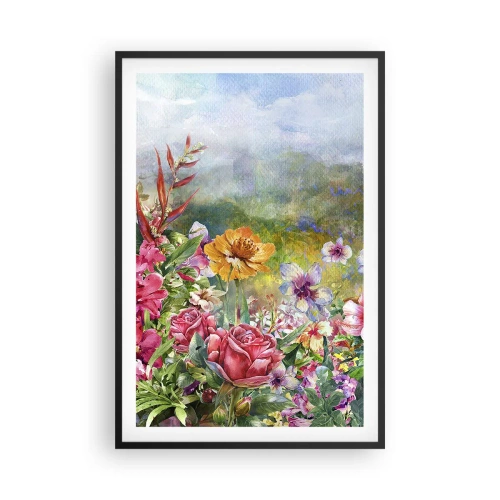 Poster in een zwarte lijst - Een tuin die gek is geworden - 61x91 cm