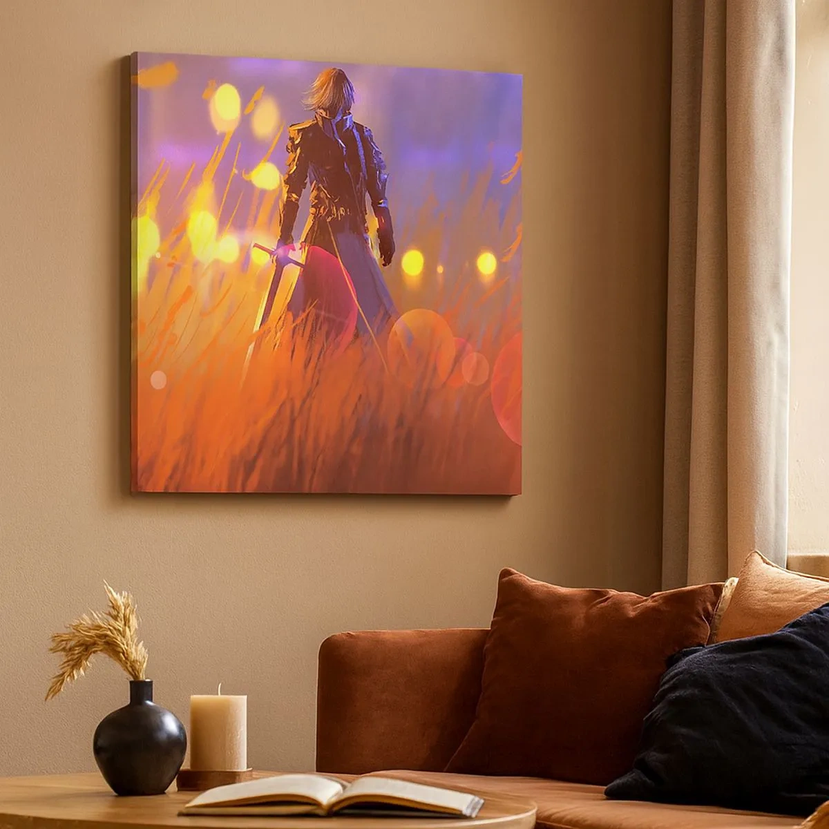 Schilderen op canvas - Dolende ridder - 30x30 cm