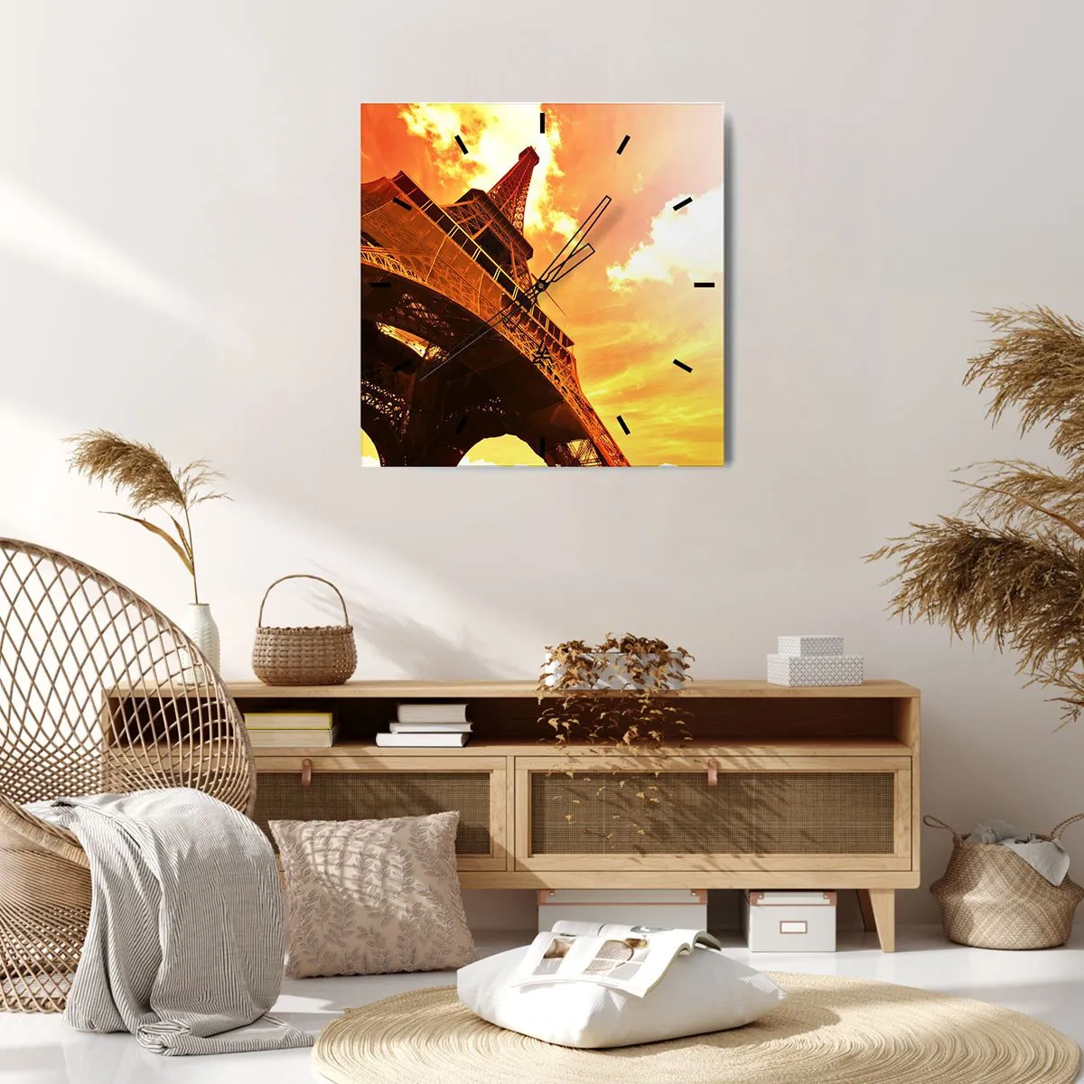 Wandklok - Klok - Monumentaal, want verguld met de zon - 40x40 cm